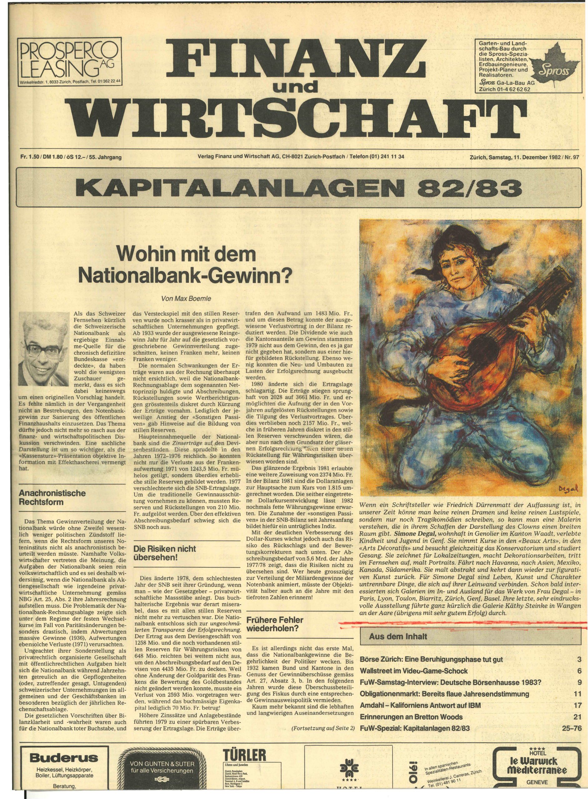 Finanz&Wirtshaft (ZH) 11.12.1982